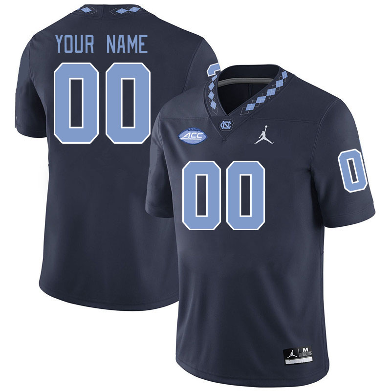 Custom North Carolina Tar Heels Name And Number College Football Jerseys Stitched-Navy - Click Image to Close